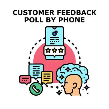Customer feedback poll by phone concept illustration Stock Illustration
