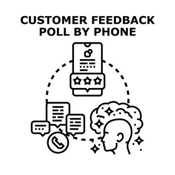 Customer feedback poll by phone concept illustration 스톡 일러스트