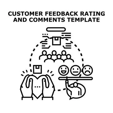 Customer feedback rating comments template concept Stock Illustration