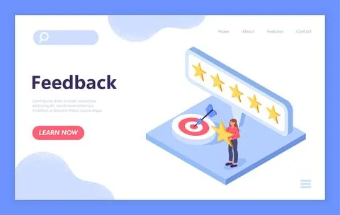 Customer feedback rating concept UI. Vector illustration Illustrazione stock