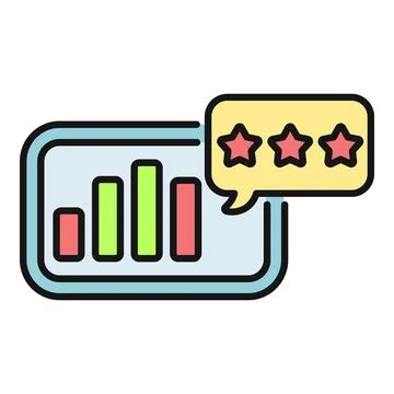 Customer feedback ratings bar chart and review Stock Illustration