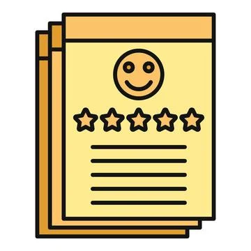 Customer feedback review sheet with happy rating Stockillustratie