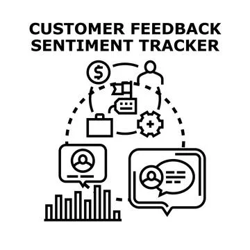Customer feedback sentiment tracker analysis vector concept Stock Illustration