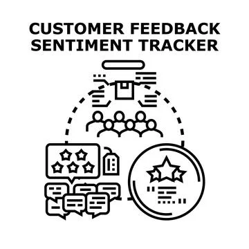 Customer feedback sentiment tracking and analysis concept Stock Illustration