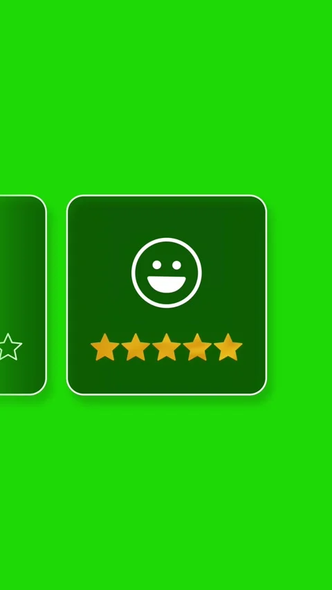 Customer feedback survey animation on green backdrop, satisfaction rating Stock Footage 306080818