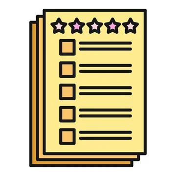 Customer feedback survey form with stars rating Stock Illustration