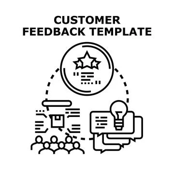 Customer feedback template collecting data and rating Illustrazione stock