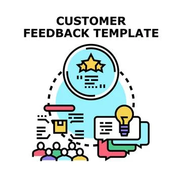 Customer feedback template collecting data and rating Stock Illustration
