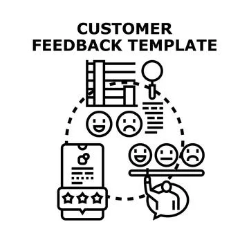 Customer feedback template for service experience survey Stock Illustration