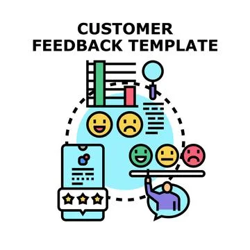Customer feedback template for service experience survey Stock Illustration