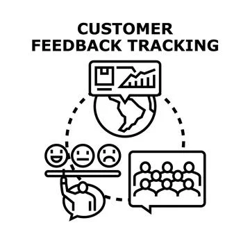 Customer feedback tracking system for global performance analysis Stock Illustration