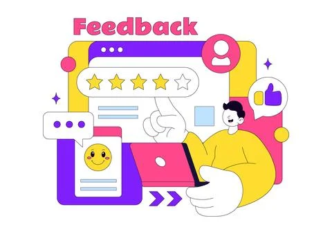 Customer Feedback Vector Illustration With Rating Stars Review System, User.. イラスト素材