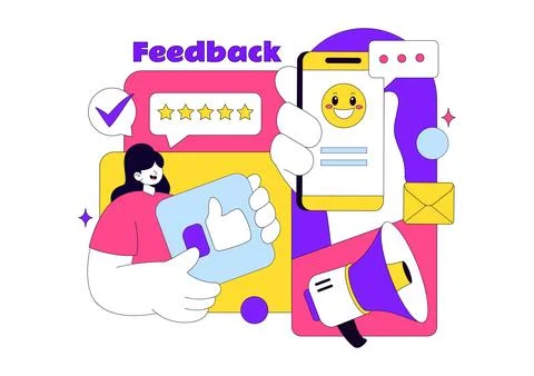 Customer Feedback Vector Illustration With Rating Stars Review System, User.. Stock Illustration