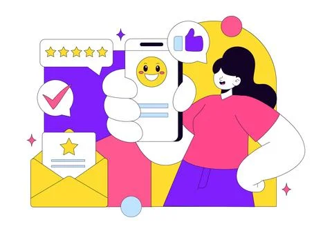Customer Feedback Vector Illustration With Rating Stars Review System, User.. Stock Illustration
