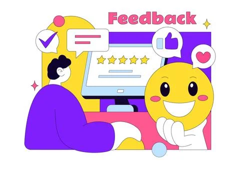 Customer Feedback Vector Illustration With Rating Stars Review System, User.. イラスト素材
