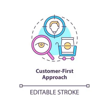 Customer first approach concept icon Stock Illustration