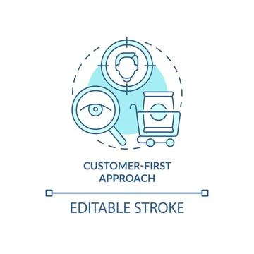 Customer first approach turquoise concept icon Stock Illustration