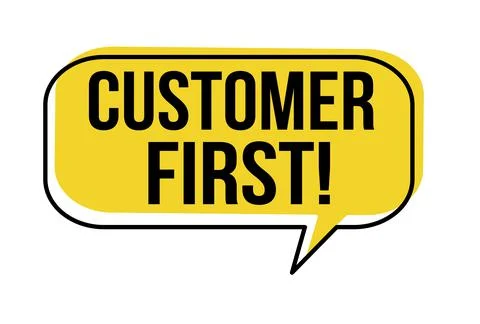 Customer first speech bubble Stock Illustration