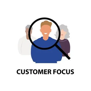 Customer Focus icon. From the "Digital Transformation" collection. Illustrazione stock