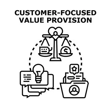 Customer focused value provision concept illustration Stock Illustration