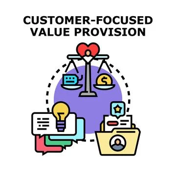 Customer focused value provision concept illustration Stock Illustration