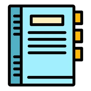 Customer folder data icon color outline vector Illustrazione stock