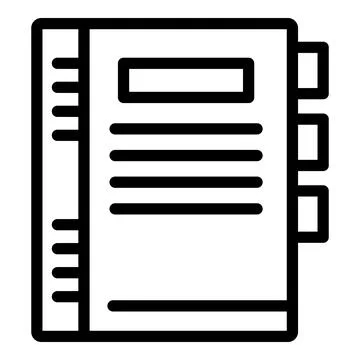 Customer folder data icon, outline style イラスト素材