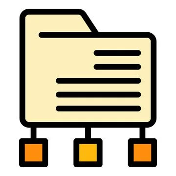Customer folder icon color outline vector イラスト素材