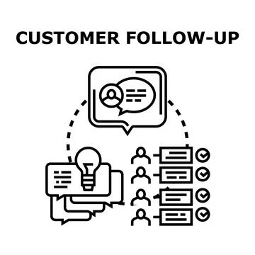 Customer follow up process engaging with client feedback Stock Illustration