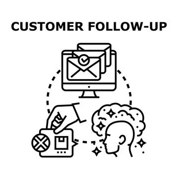 Customer follow up process for problem solving and satisfaction Illustrazione stock