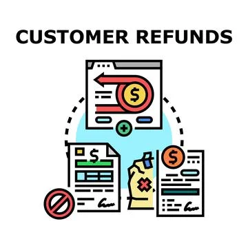 Customer getting refund for return product service Stock Illustration