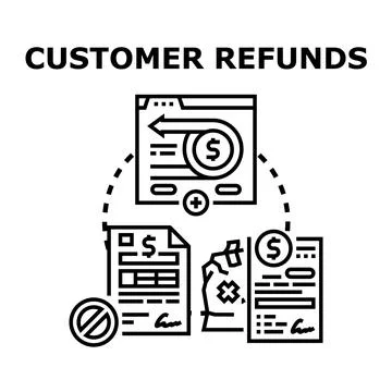 Customer getting refund for return product service Stock Illustration