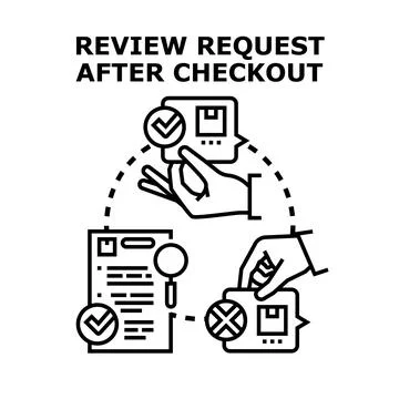 Customer giving feedback after online purchase checkout Stock Illustration