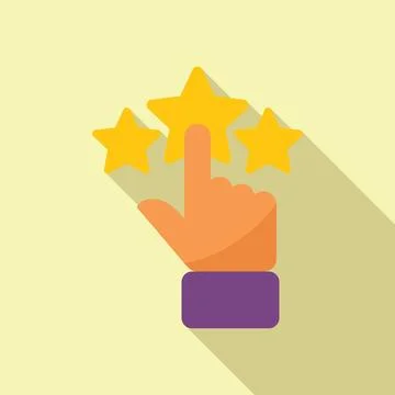 Customer giving five stars feedback rating with hand gesture Stock Illustration