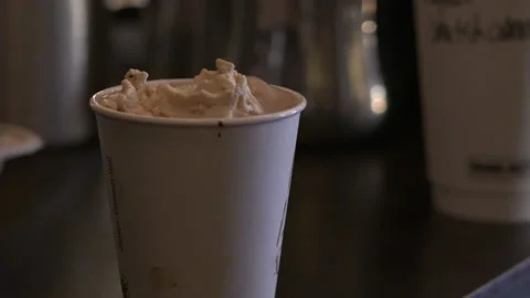 Customer Grabbing a Coffe Drink Stock Footage 137286531