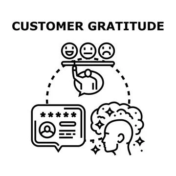Customer gratitude and client satisfaction concept Stock Illustration