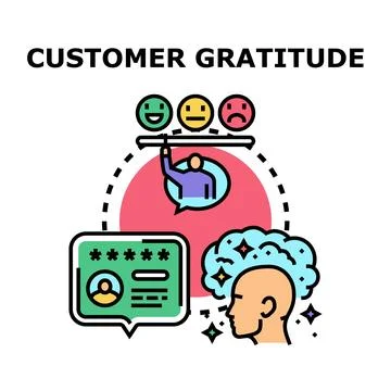 Customer gratitude and client satisfaction concept Stock Illustration