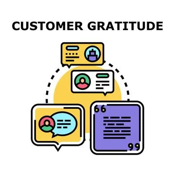 Customer gratitude feedback concept creating trust and loyalty Stock Illustration