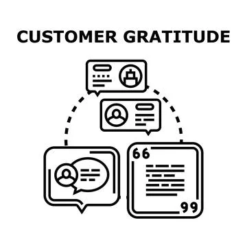 Customer gratitude feedback concept creating trust and loyalty Stock Illustration