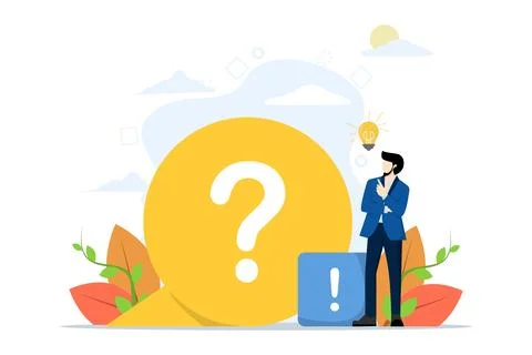 Customer guide concept, useful information, FAQ. Stock Illustration