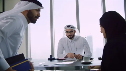 Customer handing over cheque. Stock Footage 129389413