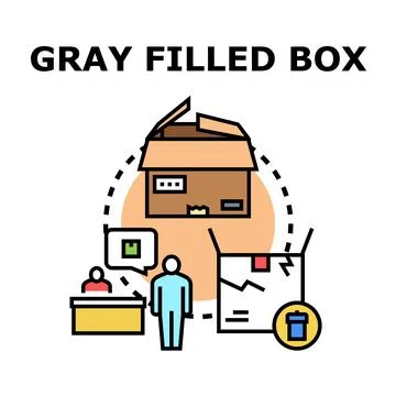 Customer handling damaged packaging and return delivery service Illustration