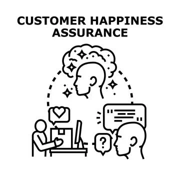 Customer happiness assurance vector concept illustration Stock Illustration