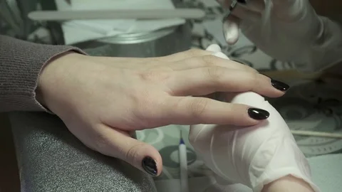 Customer is having the manicure done Video stock 73445545