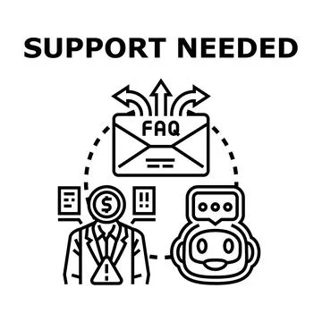 Customer having support needed communication with ai chatbot Ilustración de archivo