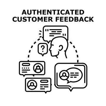 Customer head receiving and giving feedback on service Stock Illustration
