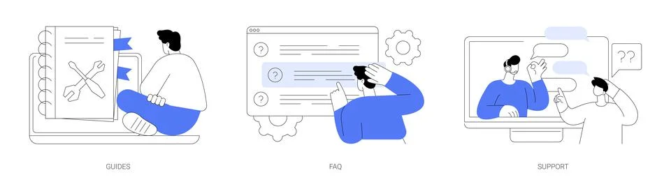 Customer help service abstract concept vector illustrations. Illustrazione stock