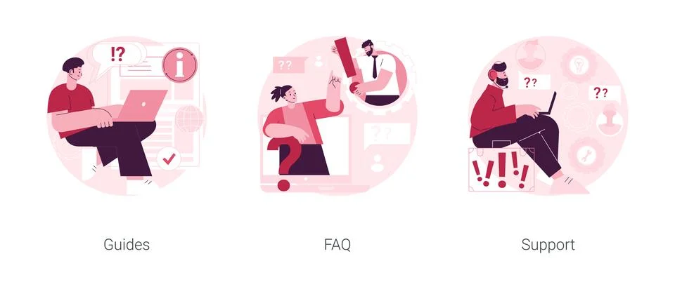 Customer help service abstract concept vector illustrations. Stock Illustration