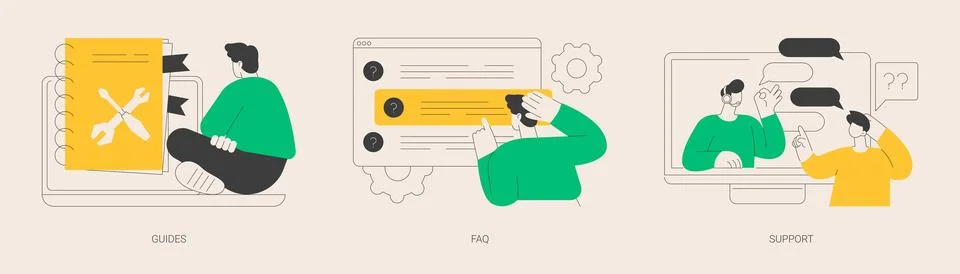 Customer help service abstract concept vector illustrations. イラスト素材