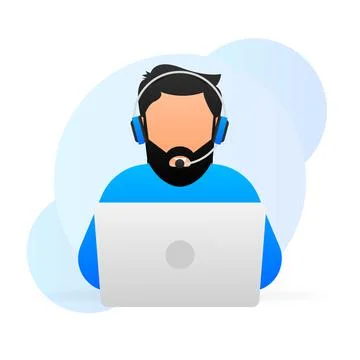 Customer help. Tech support. Cartoon vector illustration. Feedback service Stock Illustration